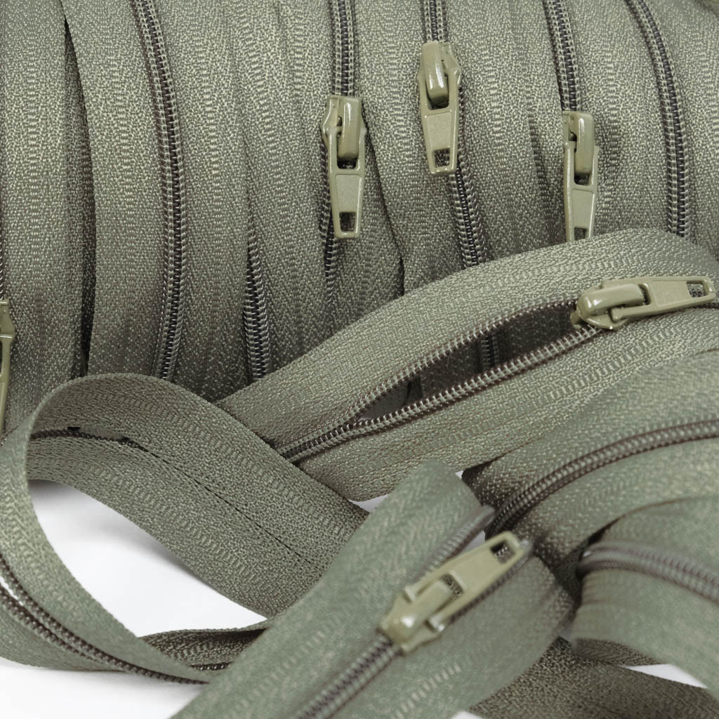 3mm Khaki Zipper by the Yard - Maison Klem